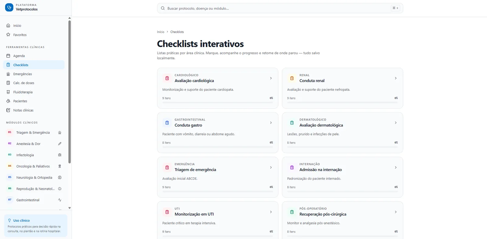 Checklists interativos