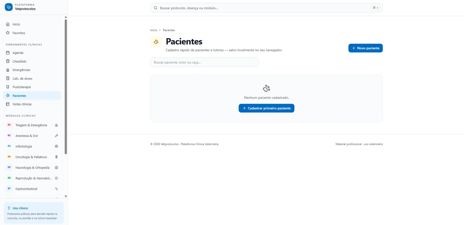 Gestão de pacientes