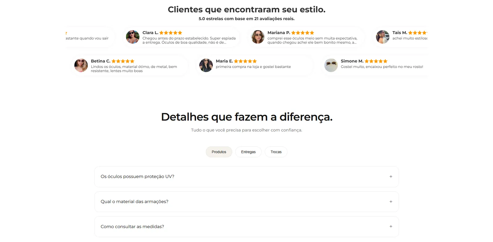 Avaliações & FAQ